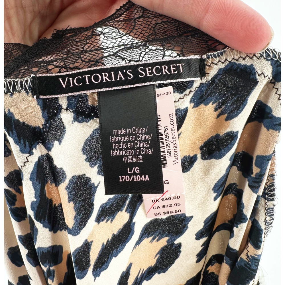 Victoria's Secrets Cheetah Leopard Print Slip Dress Large Indie‎ Romantic Grunge - Picture 8 of 11